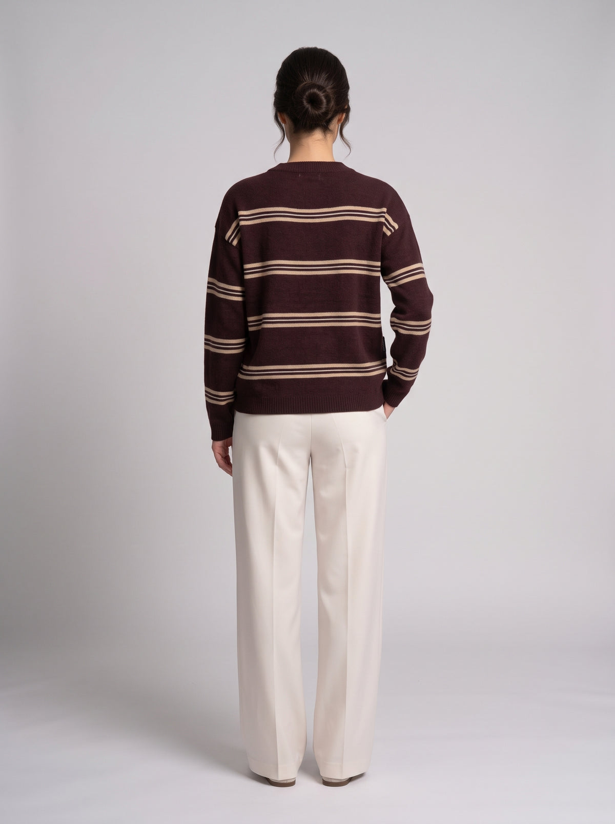 Pull En Maille À Rayures Contrastées