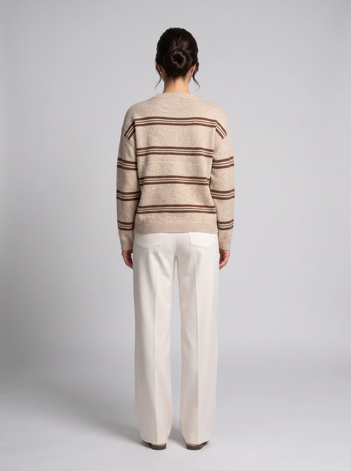 Pull En Maille À Rayures Contrastées