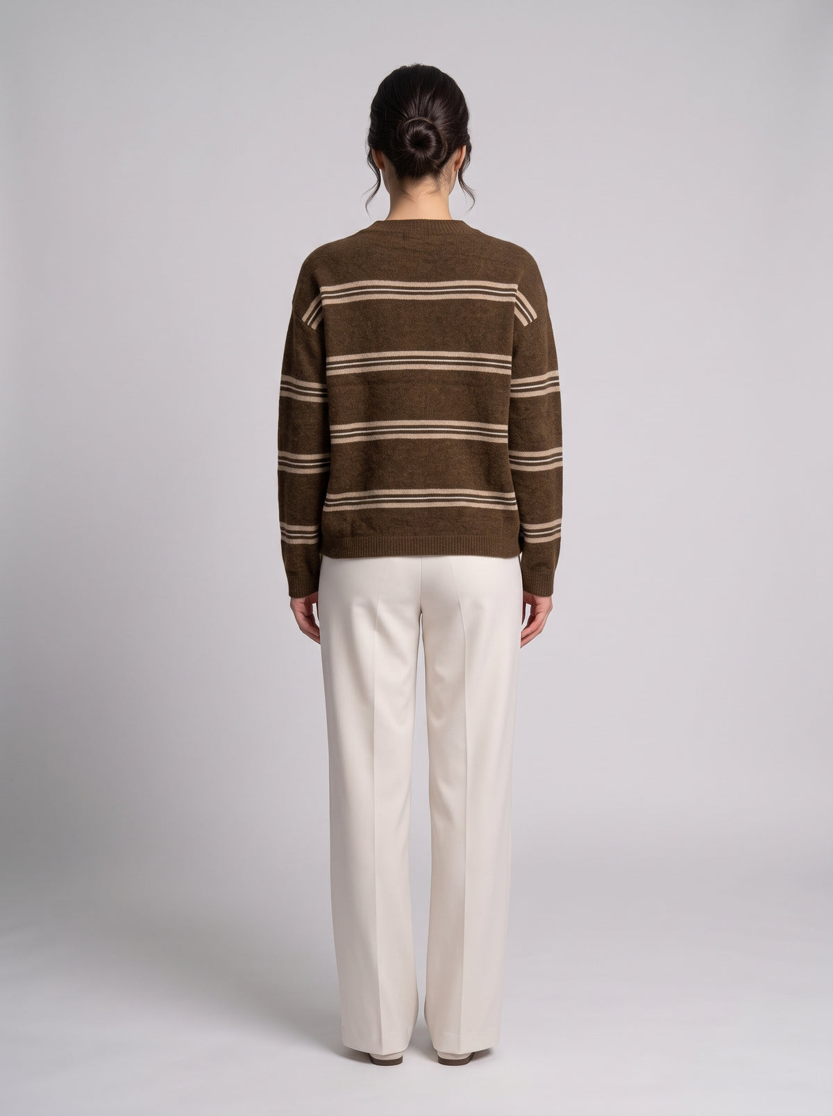 Pull En Maille À Rayures Contrastées