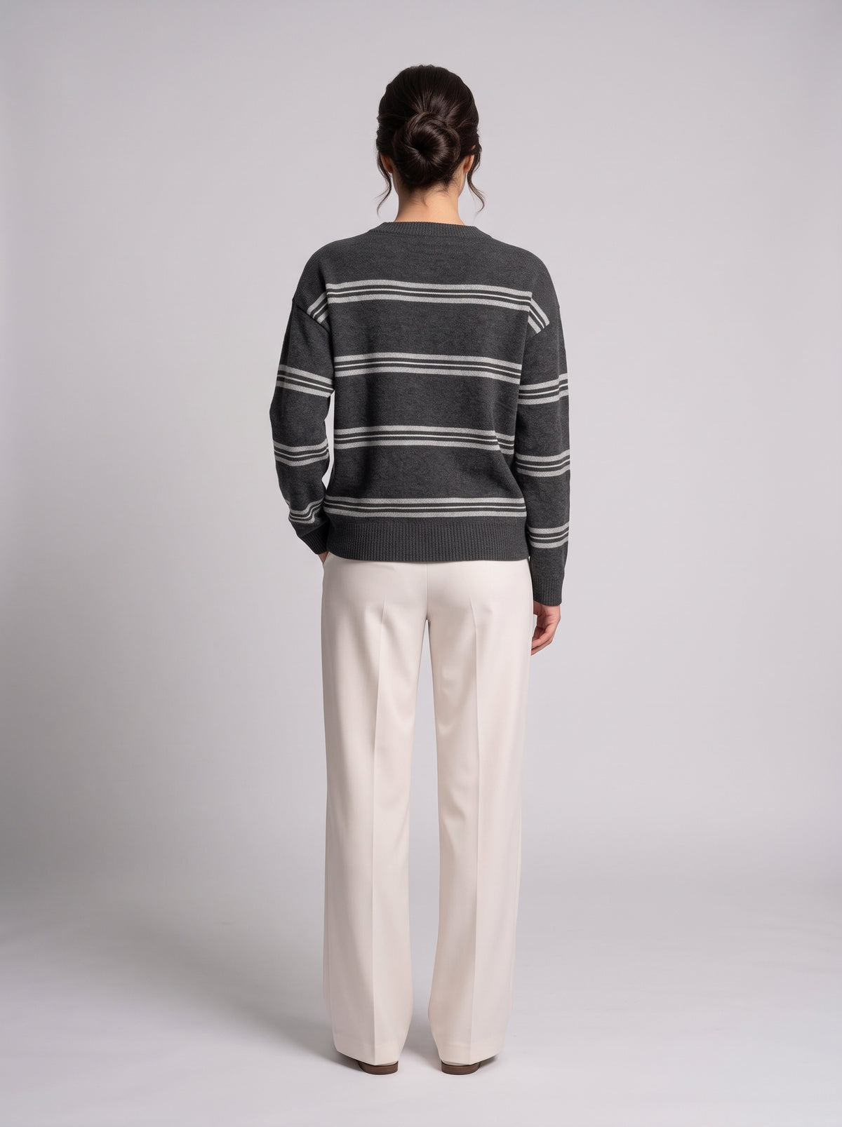 Pull En Maille À Rayures Contrastées
