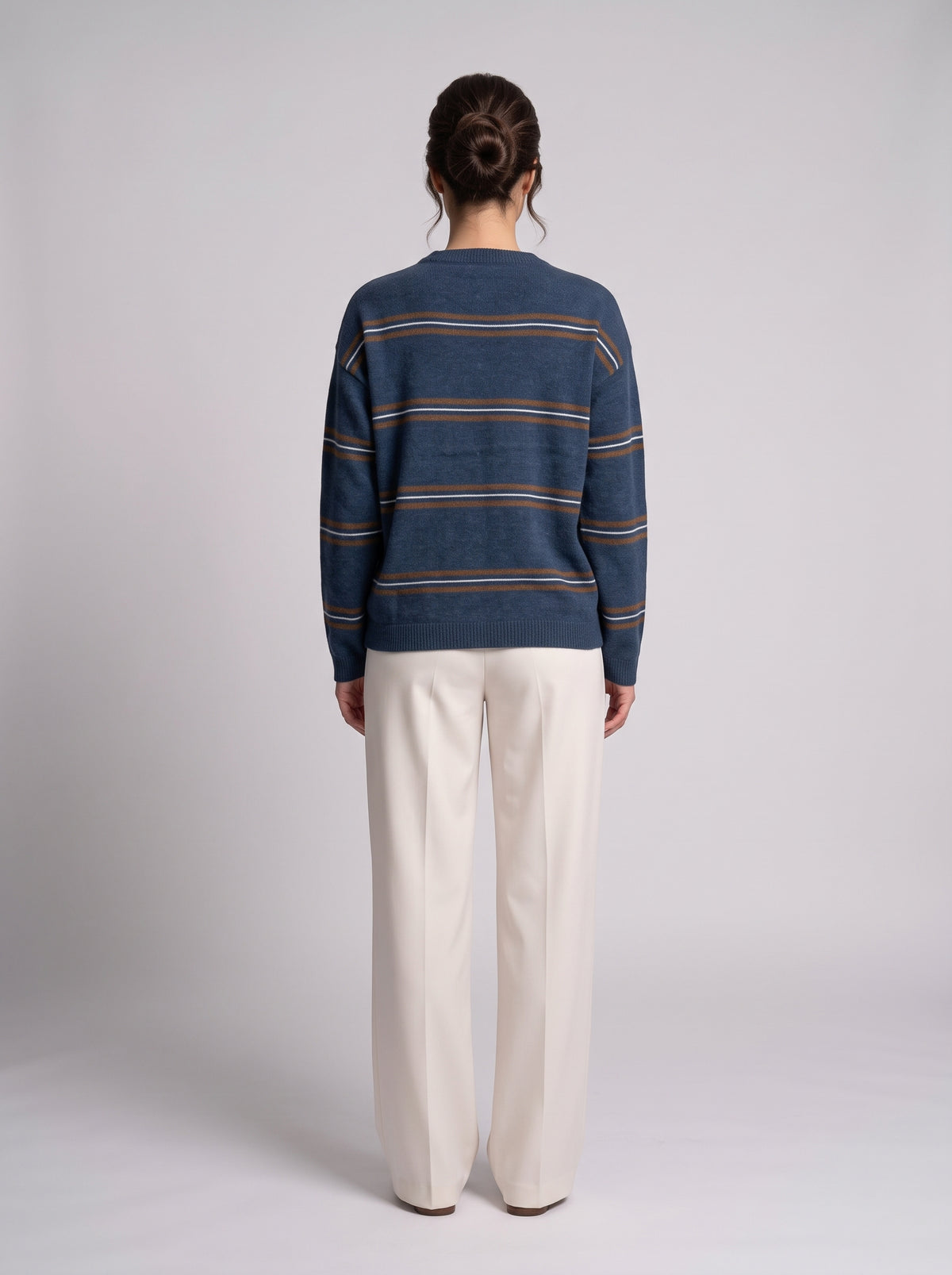 Pull En Maille À Rayures Contrastées