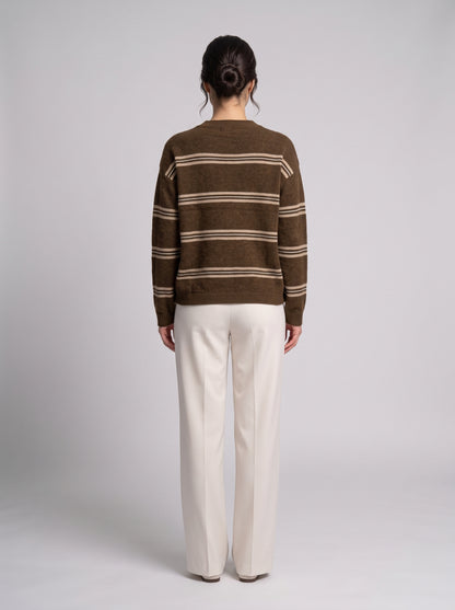 Pull En Maille À Rayures Contrastées