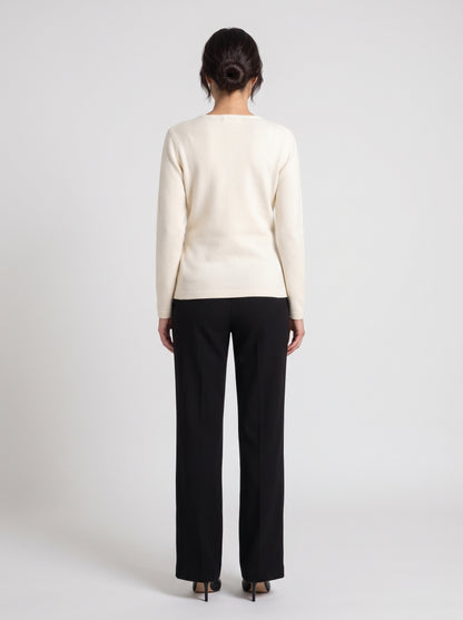 Pull En Maille Cache-Cœur À Boucle Dorée