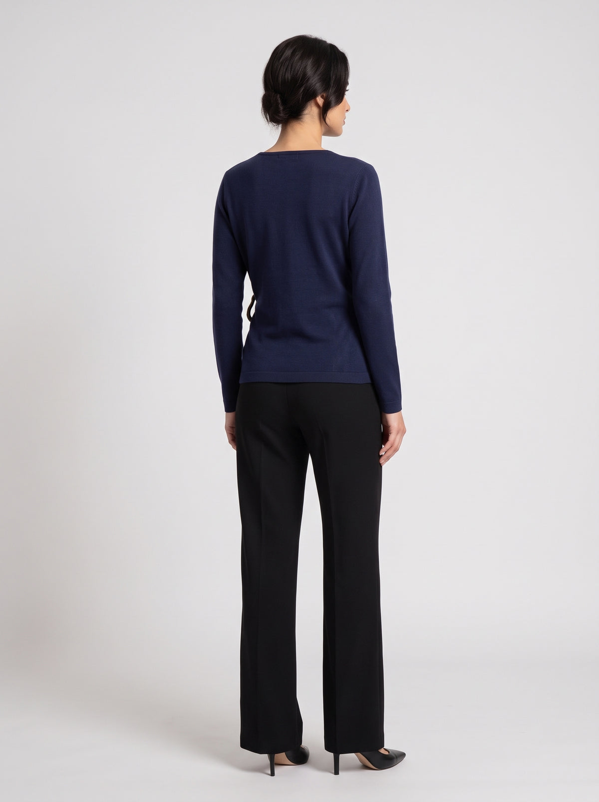 Pull En Maille Cache-Cœur À Boucle Dorée