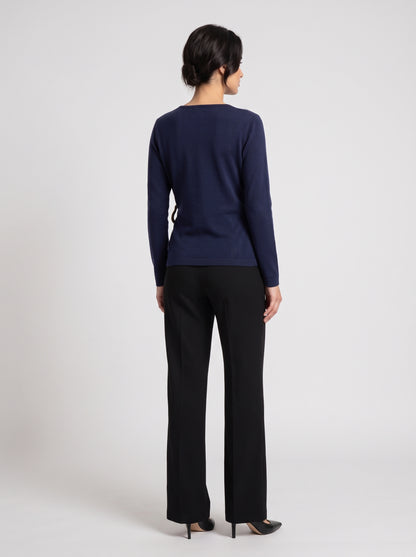 Pull En Maille Cache-Cœur À Boucle Dorée