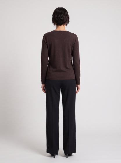 Pull En Maille Cache-Cœur À Boucle Dorée