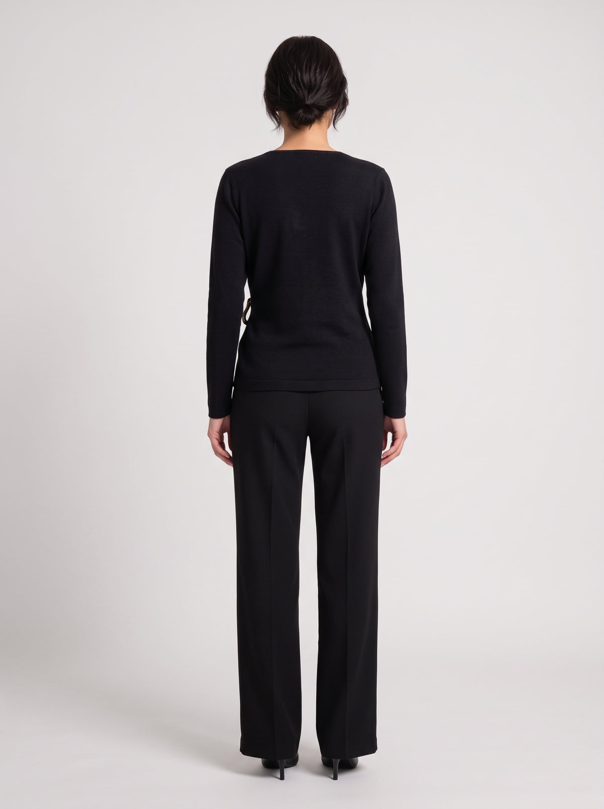 Pull En Maille Cache-Cœur À Boucle Dorée