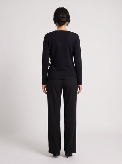 Pull En Maille Cache-Cœur À Boucle Dorée