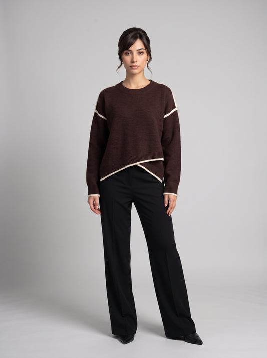 Pull en Maille Coupe Asymétrique